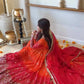 Red Ombre Bandhani Print Anarkali Suit Set