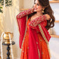 Red Ombre Bandhani Print Anarkali Suit Set