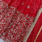 Red Ombre Bandhani Print Anarkali Suit Set