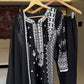 Black White Embroidered Kurta Set