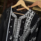 Black White Embroidered Kurta Set