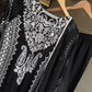 Black White Embroidered Kurta Set