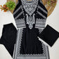 Black White Embroidered Kurta Set