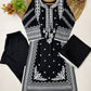Black White Embroidered Kurta Set