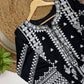 Black White Embroidered Kurta Set