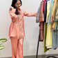 Sequin Floral Shrug Co-ord Set