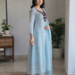 Powder Blue Chanderi Kurta Set with Dupatta
