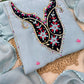 Powder Blue Chanderi Kurta Set with Dupatta