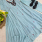 Powder Blue Chanderi Kurta Set with Dupatta