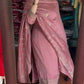 Embroidered Chinnon Silk Suit Set with Dupatta