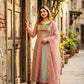 Mustard Panel Embroidered Anarkali
