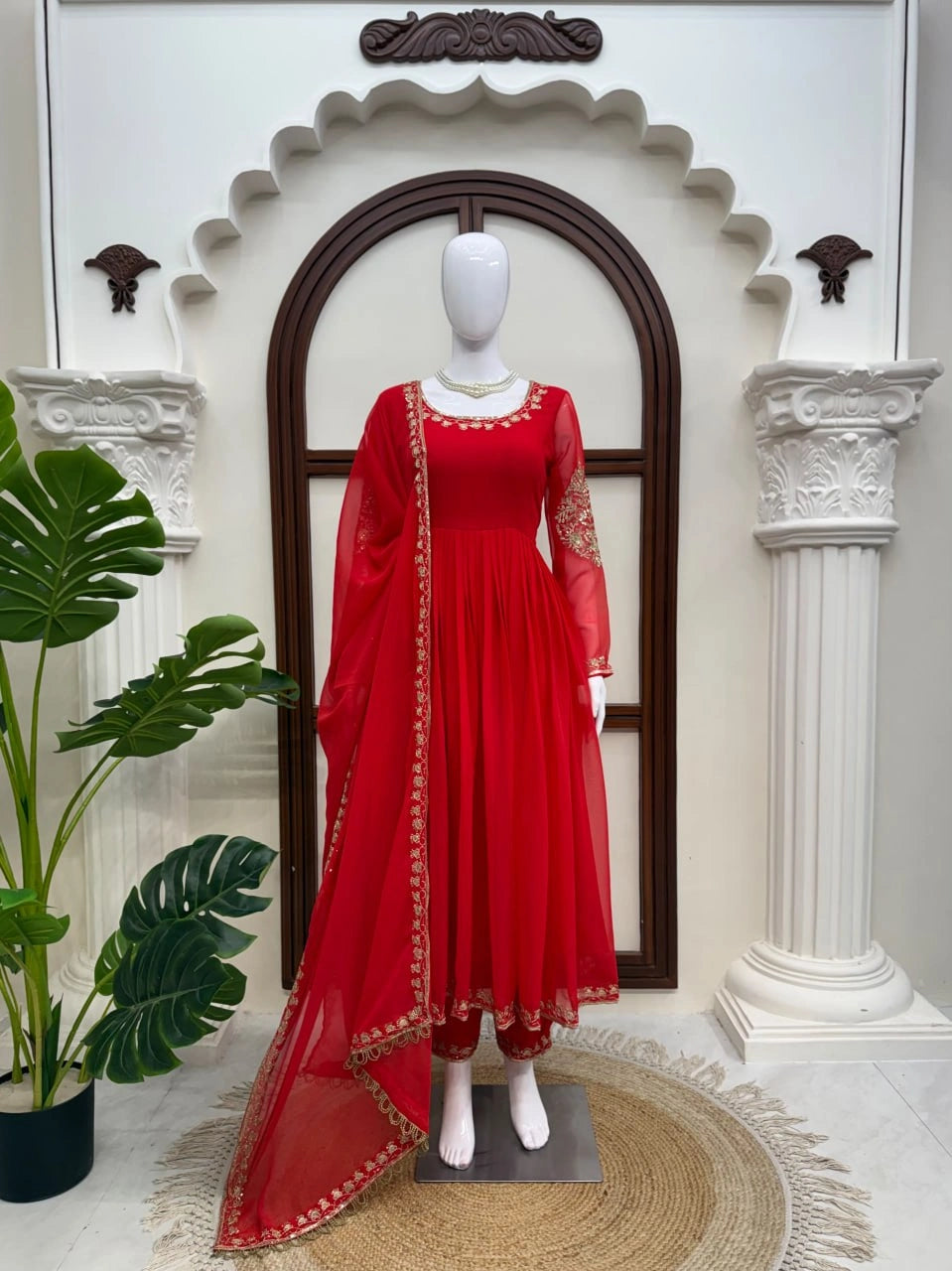 Crimson Thread Sequin Anarkali