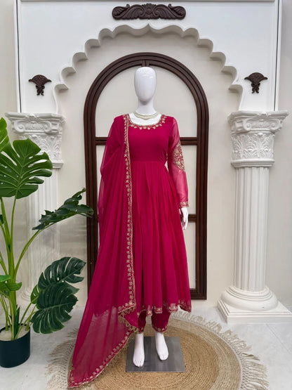 Crimson Thread Sequin Anarkali