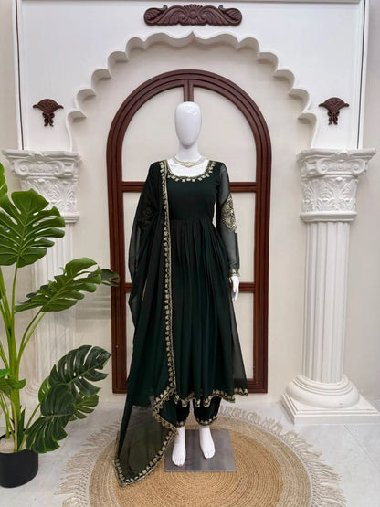 Crimson Thread Sequin Anarkali
