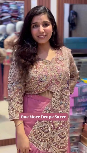 Designer Ready to Wear Embroidered Rangoli Silk Saree for Festive and Party Wear