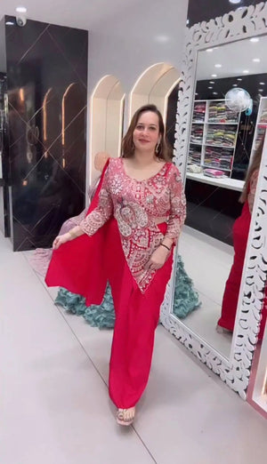 Designer Ready to Wear Embroidered Rangoli Silk Saree for Festive and Party Wear