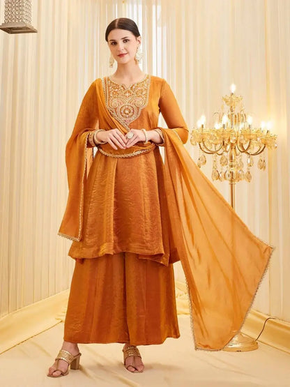 Diamond Georgette Sequin Sharara Suit