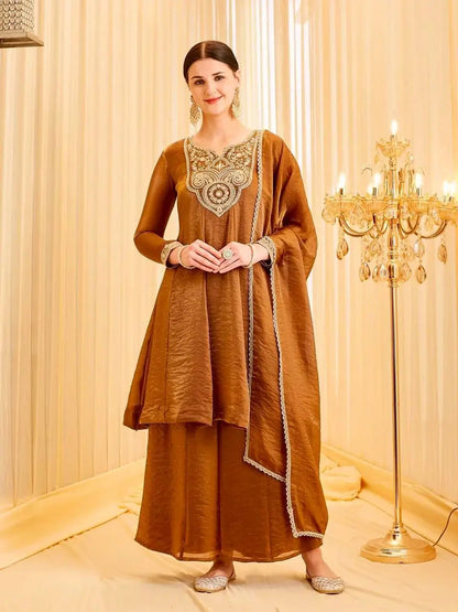 Diamond Georgette Sequin Sharara Suit