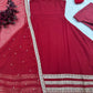 Maroon Sleeveless Anarkali Gown with Dupatta