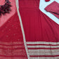Maroon Sleeveless Anarkali Gown with Dupatta