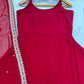 Maroon Sleeveless Anarkali Gown with Dupatta
