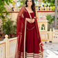 Maroon Sleeveless Anarkali Gown with Dupatta