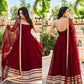 Maroon Sleeveless Anarkali Gown with Dupatta