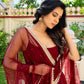 Maroon Sleeveless Anarkali Gown with Dupatta