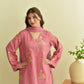 Rose Pink Floral Cutwork Kurta Set