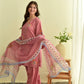 Rose Pink Floral Cutwork Kurta Set