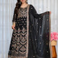 Zari Sequin Gorgette Anarkali Gown
