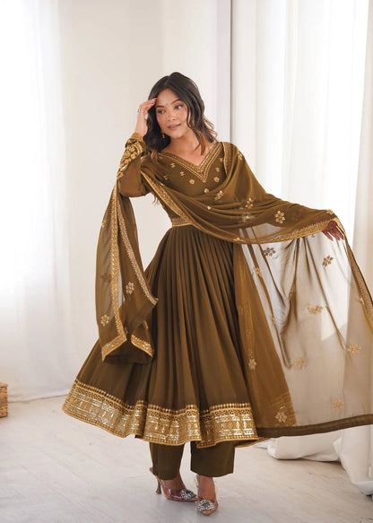 Sequin Embroidered Anarkali Set