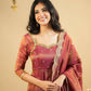 Rust Cosmo Embroidered Anarkali Gown Set with Dupatta