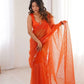Violet Shimmer Sequin Net Saree
