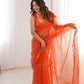 Violet Shimmer Sequin Net Saree