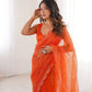 Violet Shimmer Sequin Net Saree
