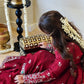 Red Crinkle Silk Anarkali with Stone Work