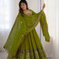 Designer Georgette Embroidered Gown Set