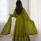 Designer Georgette Embroidered Gown Set