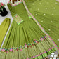 Designer Georgette Embroidered Gown Set