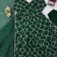 Emerald Green Embroidered Chanderi Gown Set with Open-Back Detail