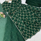 Emerald Green Embroidered Chanderi Gown Set with Open-Back Detail