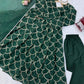Emerald Green Embroidered Chanderi Gown Set with Open-Back Detail