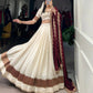 Vichitra Silk Embroidered Lehenga Set with Dupatta