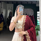 Vichitra Silk Embroidered Lehenga Set with Dupatta