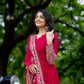 Embroidered Faux Georgette Gown with Dupatta