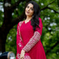 Embroidered Faux Georgette Gown with Dupatta