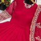 Embroidered Faux Georgette Gown with Dupatta