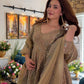 Mocha Sequin Flair Anarkali Set