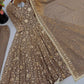 Mocha Sequin Flair Anarkali Set